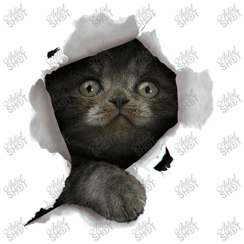 Cat Shirt, Gray Cat Tshirt, Cat Torn Cloth Shirt, Kitten V-neck Tee | Artistshot