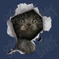 Cat Shirt, Gray Cat Tshirt, Cat Torn Cloth Shirt, Kitten Men Denim Jacket | Artistshot