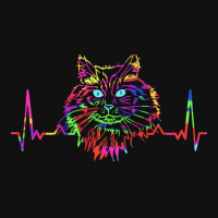 Norwegian Forest Cat T  Shirt Colorful Norwegian Forest Cat Heartbeat Face Mask Rectangle | Artistshot