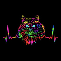 Norwegian Forest Cat T  Shirt Colorful Norwegian Forest Cat Heartbeat Adjustable Cap | Artistshot