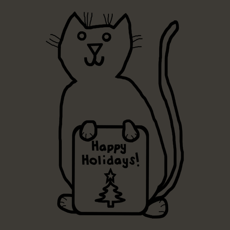 Cute Christmas Cat Says Happy Holidays Line Drawing Bucket Hat by Mello Greenwood | Artistshot