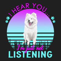 American Eskimo Dog T  Shirt I Hear You I'm Just Not Listening America Drawstring Bags | Artistshot