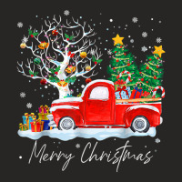 Vintage Wagon Red Truck Christmas Tree Pajama Gift T Shirt Ladies Fitted T-shirt | Artistshot