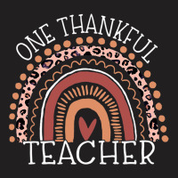 Leopard Rainbow One Thankful Teacher Thanksgiving Christmas T-shirt | Artistshot