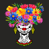 Catrina Sugar Skull Calavera Mexican With Flowers Halloween Ladies Fitted T-shirt | Artistshot