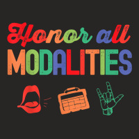 Honor All Modalities Aac Communication For Slp Students Grad Ladies Fitted T-shirt | Artistshot