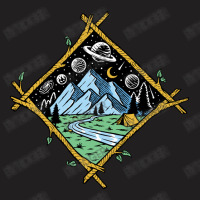 Mountain View At Night Isolated T-shirt | Artistshot