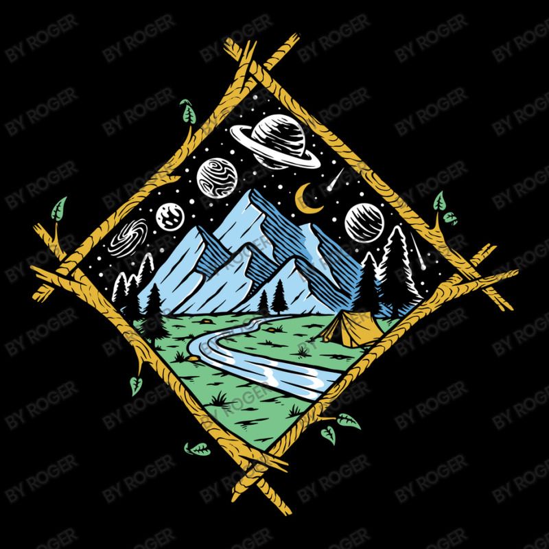Mountain View At Night Isolated V-neck Tee | Artistshot