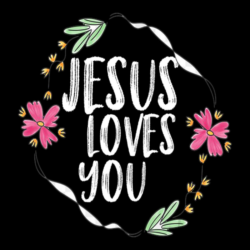 Jesus Loves You With Round Flower Frame Baby Beanies by cm-arts | Artistshot