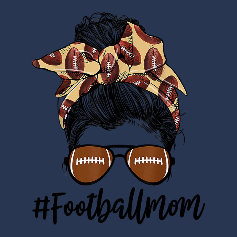 Football Football Mom Funny Messy Bun Hair Women Football Lovers 145 F Ladies Denim Jacket by coolquirrell | Artistshot