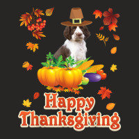 Happy Thanksgiving English Springer Spaniel Dog I'm Thankful Ladies Fitted T-shirt | Artistshot