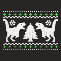 Funny Ugly T-rex Christmas Sweater Ladies Fitted T-shirt | Artistshot