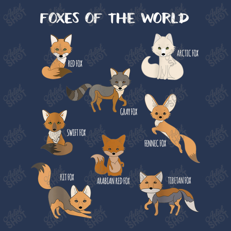 Foxes Of The World Funny Fox Animals Educational Men Denim Jacket by Rainbow90 | Artistshot