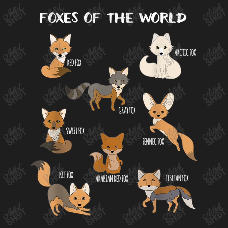 Foxes Of The World Funny Fox Animals Educational Classic T-shirt by Rainbow90 | Artistshot