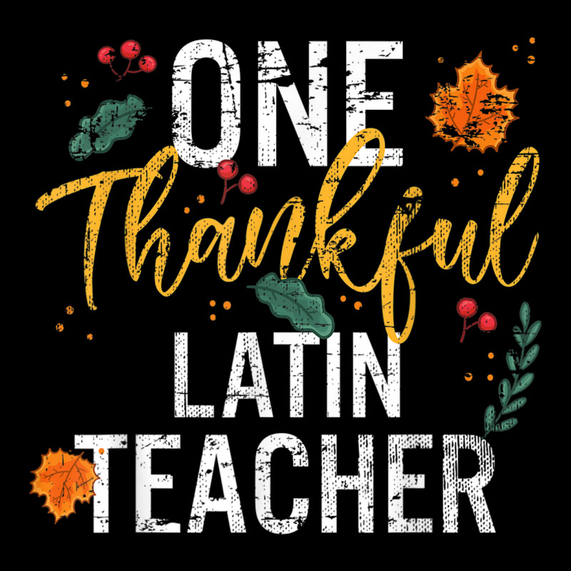 One Thankful Latin Teacher Cute Fall Thanksgiving Adjustable Cap by August | Artistshot