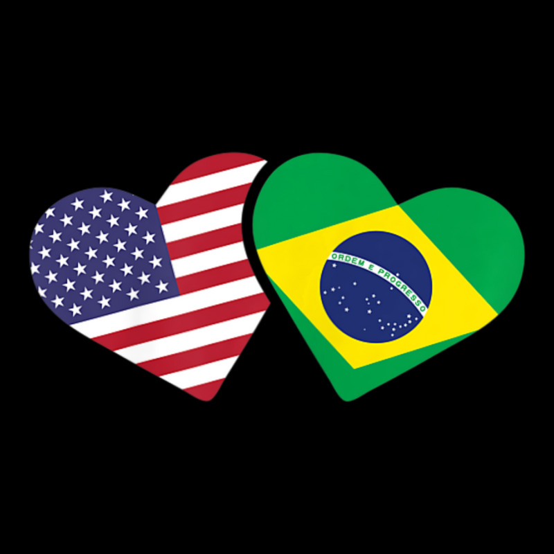 Womens Brazil Usa Flag Heart Brazilian Americans Love Cute Cropped Sweater by cm-arts | Artistshot