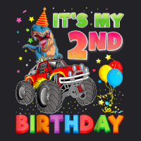 It's My 2nd Birthday 2 Year Old Dinosaur Monster Car Truck Youth Tee | Artistshot