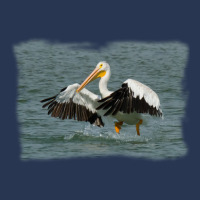 Pelican Landing In Water Ladies Denim Jacket | Artistshot