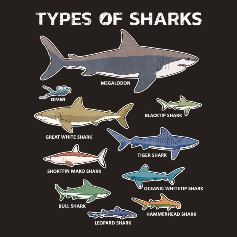 9 Types Of Sharks Educational Colorful Ocean Tank Top | Artistshot