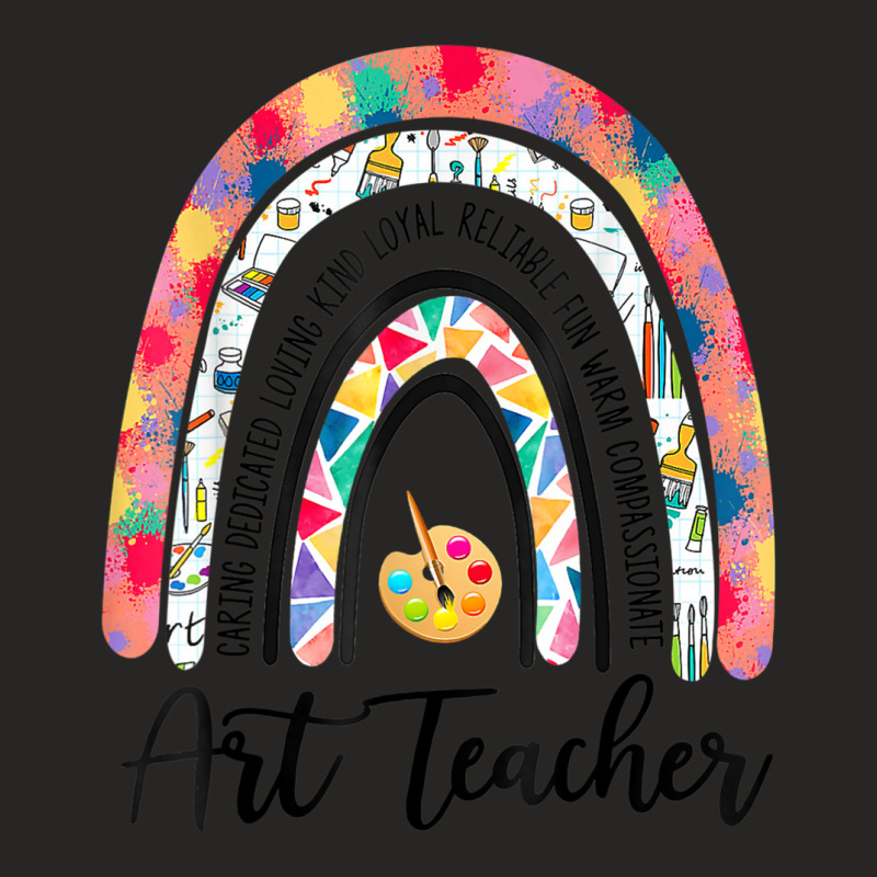 Art Teacher Boho Rainbow Caring Dedicated Loving Vintage Ladies Fitted T-Shirt by cm-arts | Artistshot