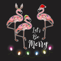 Santa Flamingo Tangled Up In Lights Christmas T-shirt | Artistshot