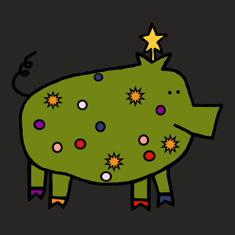 Funny Christmas Tree Pig Ladies Fitted T-Shirt by Mello Greenwood | Artistshot