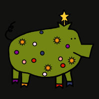 Funny Christmas Tree Pig Scorecard Crop Tee | Artistshot