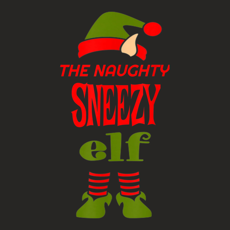 Naughty Sneezy Elf Christmas Novelty Sarcastic Funny Ladies Fitted T-Shirt by Uniform | Artistshot