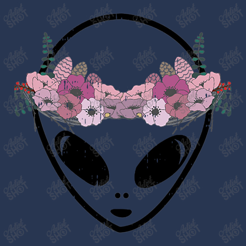 Area51 Flower Crown Alien Head Easy Martian Halloween Gift Men Denim Jacket | Artistshot