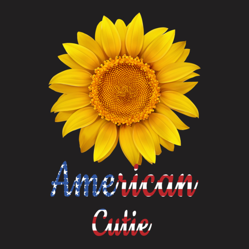 Sunflower American Cutie 4th Of July Gifts For Kids T-shirt | Artistshot