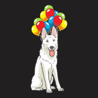 White Shepherd T  Shirt White Swiss Shepherd With Ballons Gift T  Shir T-shirt | Artistshot