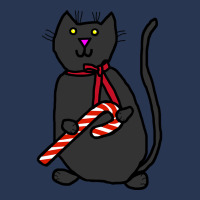 Christmas Kitty Cat With Ribbon And Candy Cane Ladies Denim Jacket | Artistshot