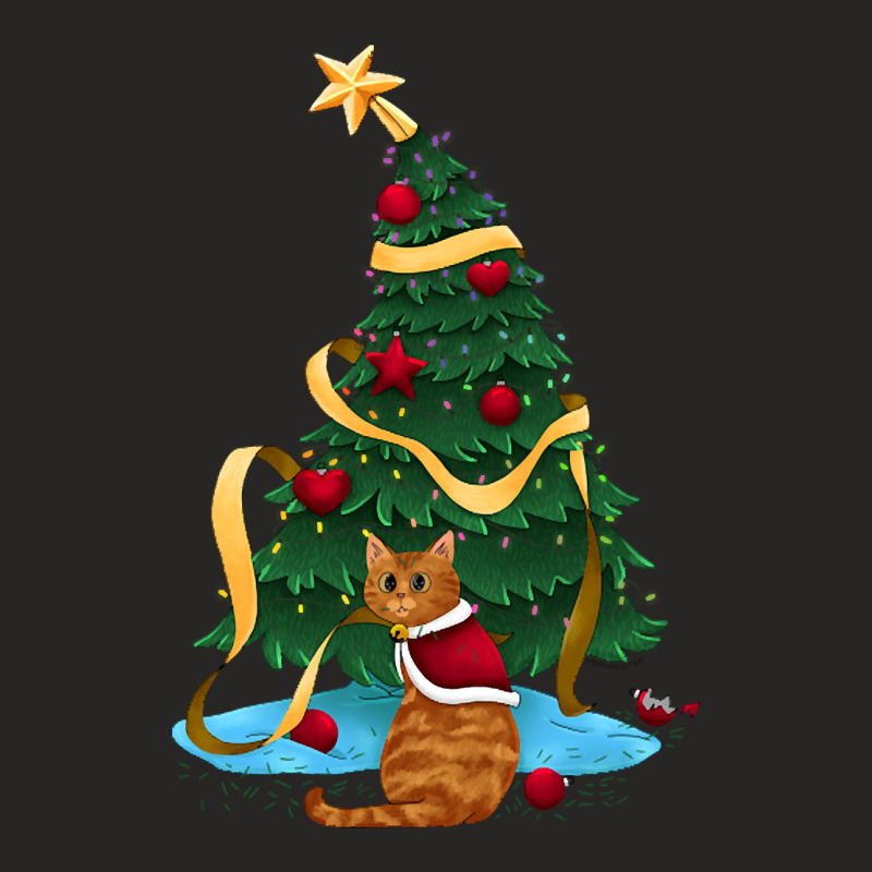 Christmas Kitty Ladies Fitted T-Shirt by Oreilly Ulrich | Artistshot