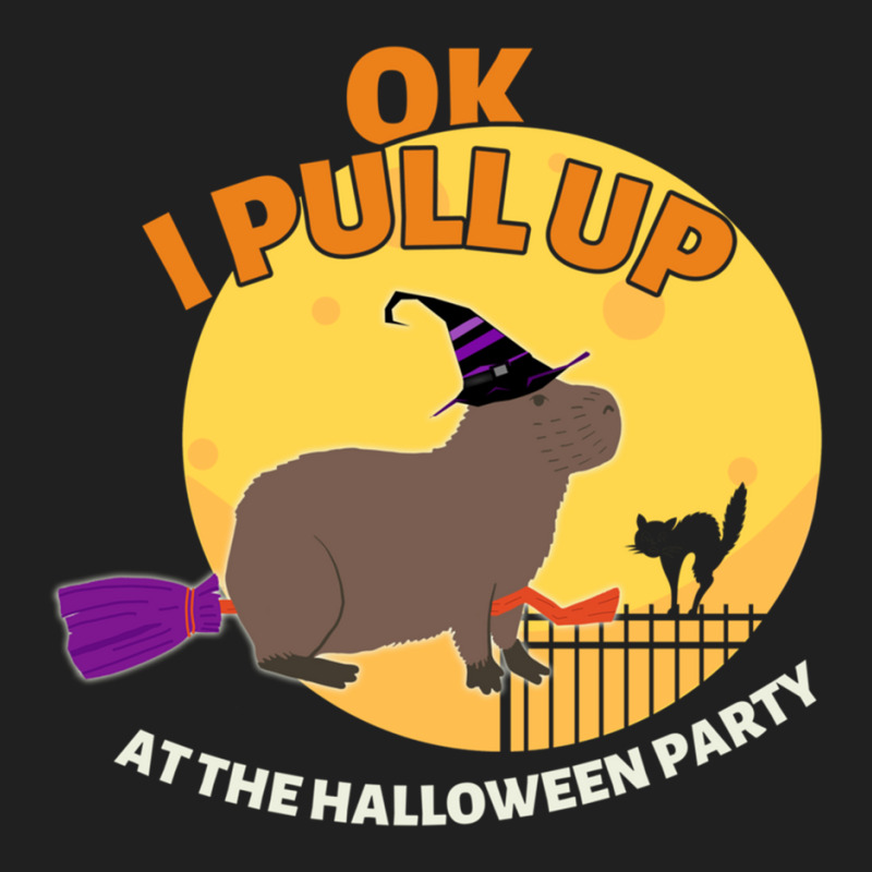 Ok I Pull Up At The Halloween Party Halloween Capybara Drawstring Bags | Artistshot