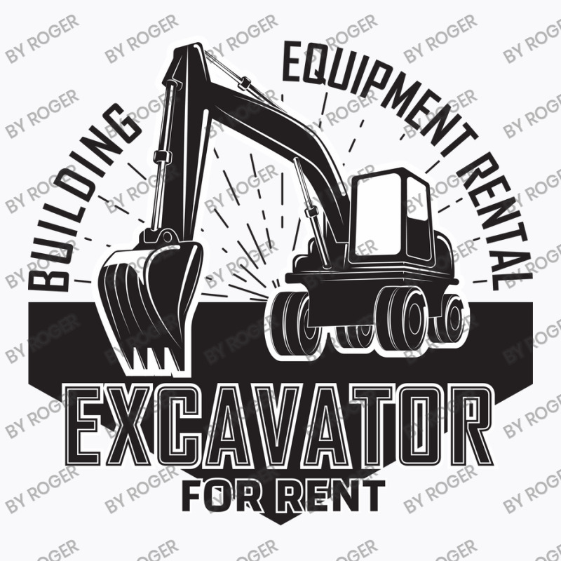 Emblem Of Excavator Or Building Machine Rental Organisationrganisation T-shirt | Artistshot