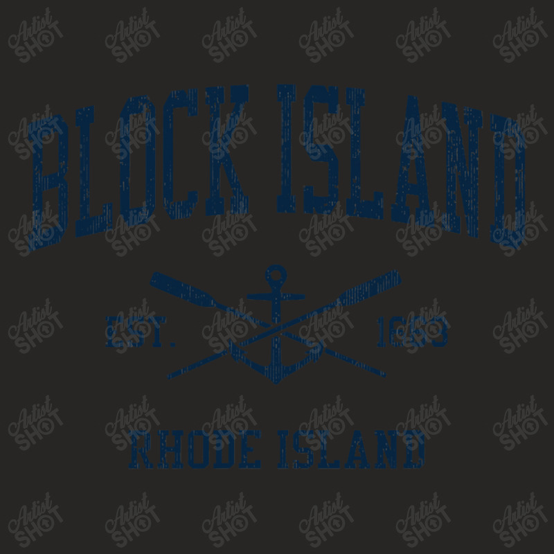 Block Island Ri Vintage Navy Crossed Oars & Boat Anchor Ladies Fitted T-Shirt by CUSER3772 | Artistshot