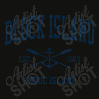 Block Island Ri Vintage Navy Crossed Oars & Boat Anchor Scorecard Crop Tee | Artistshot