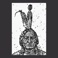 Sitting Bull Ink Portrait.2 Vintage Hoodie And Short Set | Artistshot