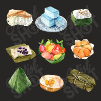 Assorted Thai Sweets   Variety Of Thai Khanom Desserts Ladies Fitted T-shirt | Artistshot