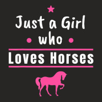 Just A Girl Who Loves Horses Adorable Horseback Riding Ladies Fitted T-shirt | Artistshot