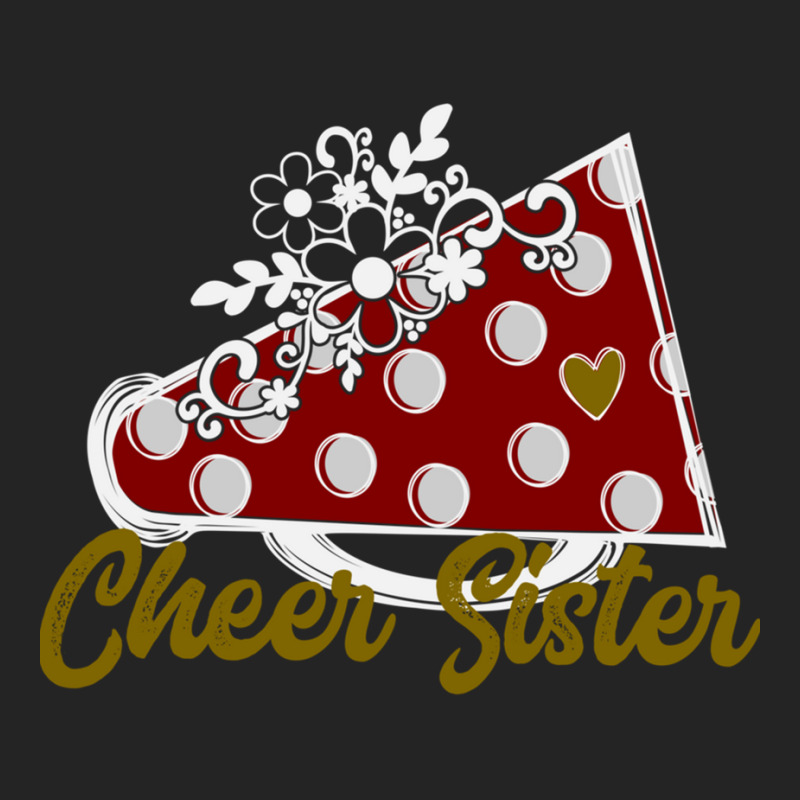 Cheer Sister Shirt, Maroon Megaphone Heart Flower Accent Pullover Hood 3/4 Sleeve Shirt by cm-arts | Artistshot