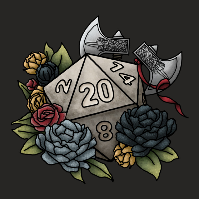 Barbarian Class D20 - Tabletop Gaming Dice Ladies Fitted T-Shirt by RickyRamshur | Artistshot