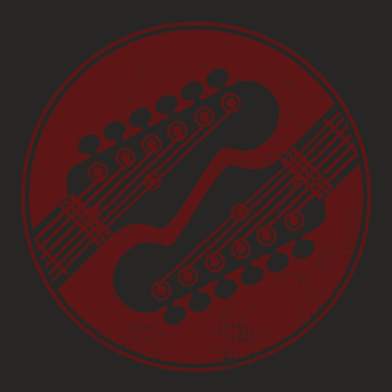 Electric Guitar Headstock Circle Light Theme Ladies Fitted T-Shirt by BrandonDriskell | Artistshot