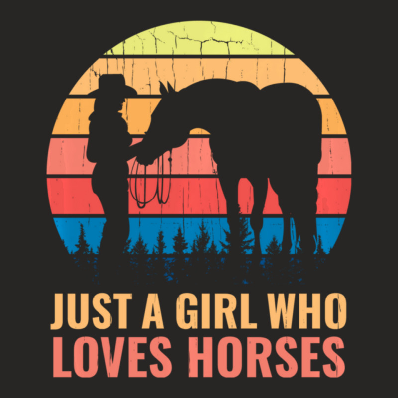 Just A Girl Who Loves Horses Western Horse Riding Rider Ladies Fitted T-Shirt by huynhhuutrunghpa | Artistshot