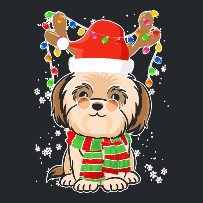 Funny Shih Tzu Lovers Christmas Shih Tzu Christmas Tree Santa Hat Xmas Crewneck Sweatshirt | Artistshot