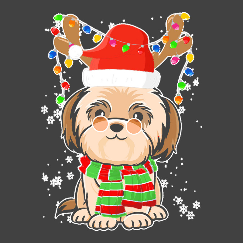 Funny Shih Tzu Lovers Christmas Shih Tzu Christmas Tree Santa Hat Xmas Vintage T-shirt | Artistshot