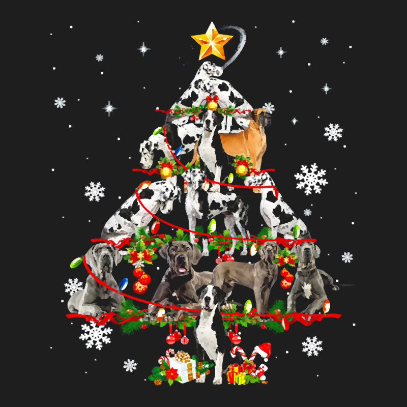 Funny Great Dane Christmas Dog Tree Lights Pajamas Funny Classic T-shirt | Artistshot