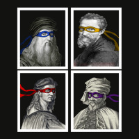 Ninja Artists Leonardo Donatello Raphael Michelangelo Parody Renaissan Scorecard Crop Tee | Artistshot