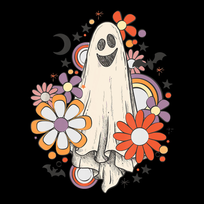 Retro Vintage Gnoovy Halloween Colors Flower Ghost Sketch Baby Tee by cm-arts | Artistshot