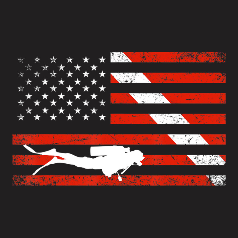 Diver Down Dive Flag Scuba Diving American Flag T-shirt | Artistshot